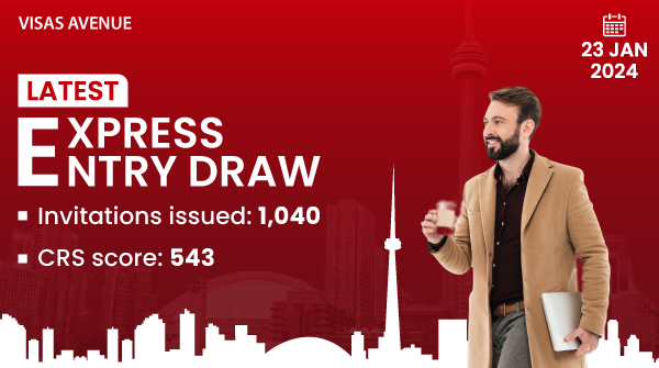 Latest Express Entry Draw - January 23, 2024

Invitations Issued: 1,040
CRS Score Requirement: 543

#ExpressEntry #CanadaImmigration #PRVisa #Immigration2024 #VisasAvenue