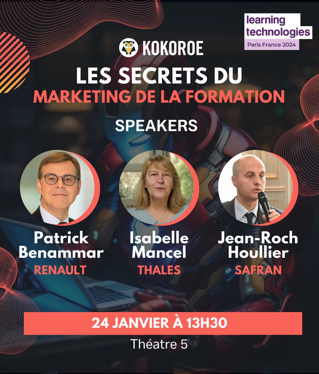 📣Oyez, oyez Learning Technologies ! Dans quelques minutes débute notre conférence… 🥁Découvrez les secrets du marketing de la formation. 🎪RDV Théatre 5 Et si vous ratez ce talk, glissez un 👍 en commentaire pour recevoir l’ebook 📕 #LTFrance