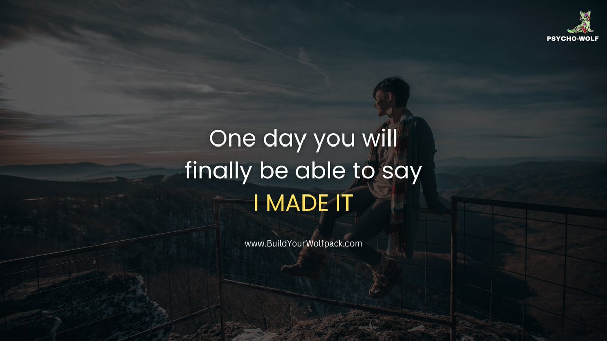 PSYCHOWOLFPACK1's tweet image. From dreaming to achieving, I&apos;m on my way to success and I can&apos;t wait to shout &apos;I MADE IT&apos; at the top of my lungs! 🌟 #hustlehard #nevergiveup #makingmydreamscometrue