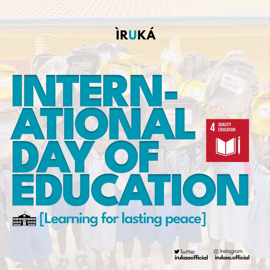 "Only the enlightened can shine light into the dark places." - IRUKA

As we celebrate the International Day of Education, it is important that we take actions to put more and more children in schools and halls of learning.

#internationaldayofeducation 
#irukaafrica