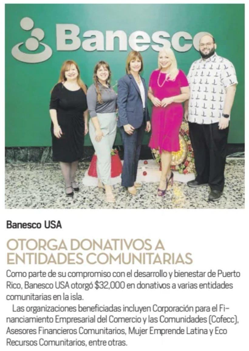 Agradecemos a Banesco por apoyar los servicios que ofrecemos a las organizaciones sin fines de lucro en Puerto Rico. En esta foto aparece nuestro compañero el Sr. Ismael Ortiz. #SomosAFC #FortaleciendolasOSFL