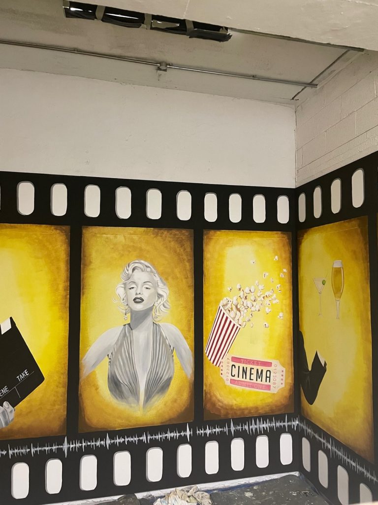 Mrs Murals gives The Barcode Car Park a makeover! The Hollywood star themed artwork is located in the stairwell walkway to the Car Park.