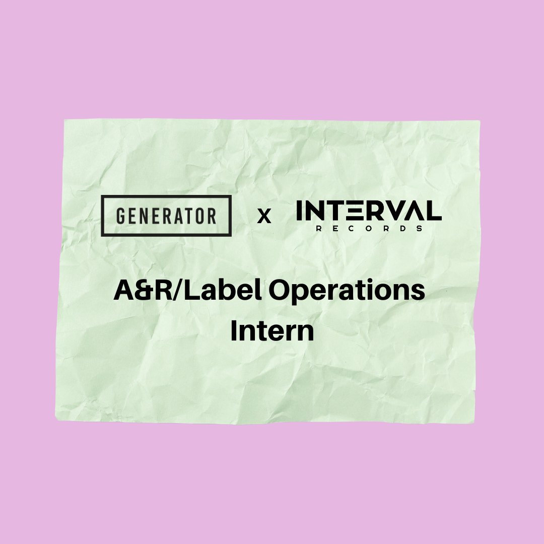 JOBS JOBS JOBS🤸 We have two insanely exciting vacancies open right now: one for a Marketing Coordinator to join our core team, and one AR/Label Operations Intern to join our shiny new record label, @IntervalRcrdsUK. stacks.li/nk/generatorne