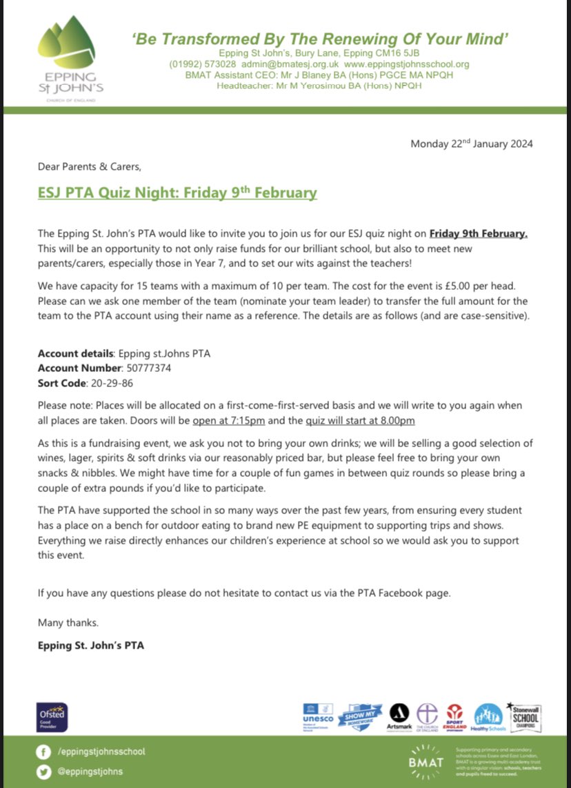 Epping St Johns PTA tweet media