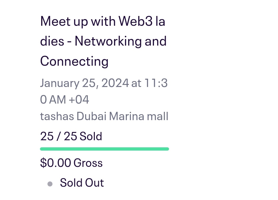 We are sold out🤗🤗
So happy to see web3 enthusiasts coming together  
See you all tomorrow
Dubai 
#powerwomenweb3 #womenweb3 #communitypower #womencommunityweb3 #web3community