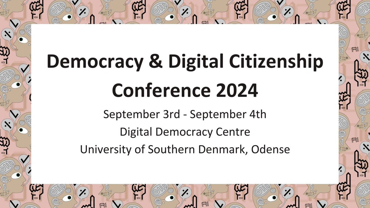 📢 We are thrilled to announce the 2nd iteration of the Democracy & Digital Citizenship conference series on September 3rd - 4th, 2024, at @SyddanskUni in Odense, in collab. w. @CDCitizenship, @SHAPE_AU and @CPH_SODAS. Learn more and read the CFA here: bit.ly/48Xj8pu