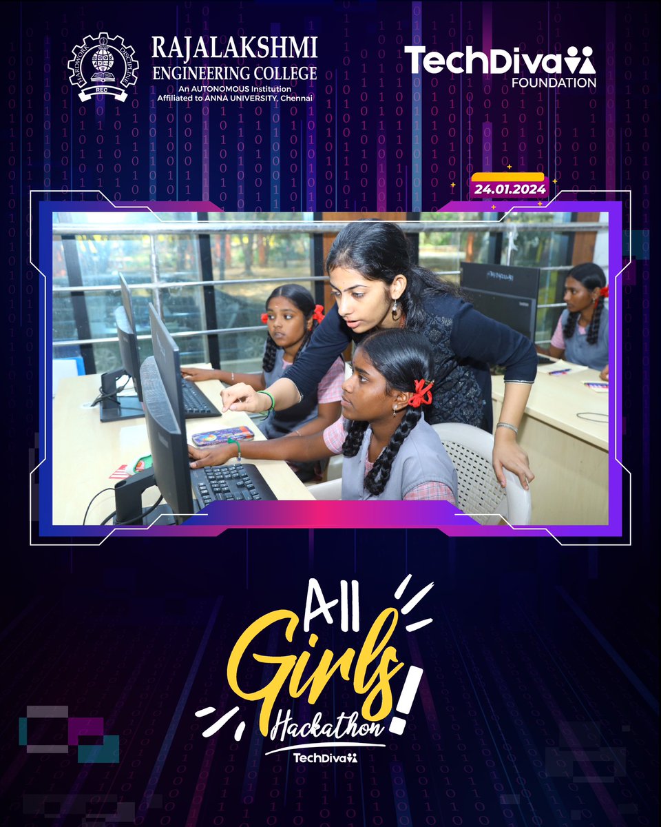 myrecchennai's tweet image. Inspirational scenes today at Rajalakshmi Engineering College as girls from diverse backgrounds immerse themselves in coding, embodying #TechDiva&apos;s vision for an inclusive tech future. 

#NationalGirlChildDay #CodingEquality #REC #Rajalakshmiinstitutions
