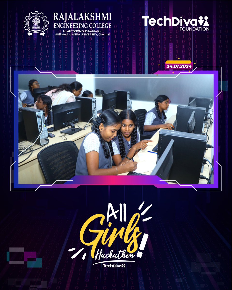 myrecchennai's tweet image. Inspirational scenes today at Rajalakshmi Engineering College as girls from diverse backgrounds immerse themselves in coding, embodying #TechDiva&apos;s vision for an inclusive tech future. 

#NationalGirlChildDay #CodingEquality #REC #Rajalakshmiinstitutions