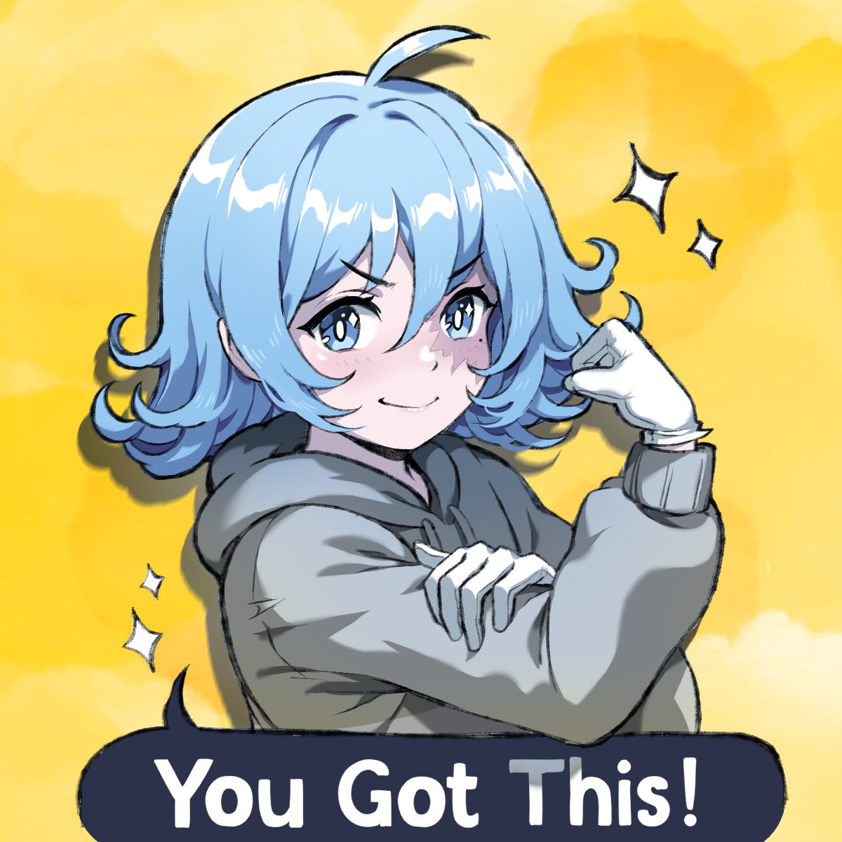 nyantemp's tweet photo. My "You Can Do It" piece has brought so much joy &amp; encouragement to so many people over the years I just had to recreate it!🤍

Thank you for bringing so much more meaning to this piece and letting my art influence you in positive &amp; uplifting ways🩵

Love always, nyansai😌 https://t.co/f9o47xJFok