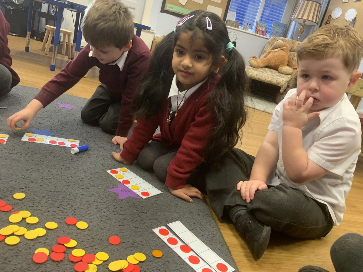 Today we introduces the tens frame. Did you know two five frames make a tens frames! <a href="/Halsneadschool/">Halsnead Primary School</a>