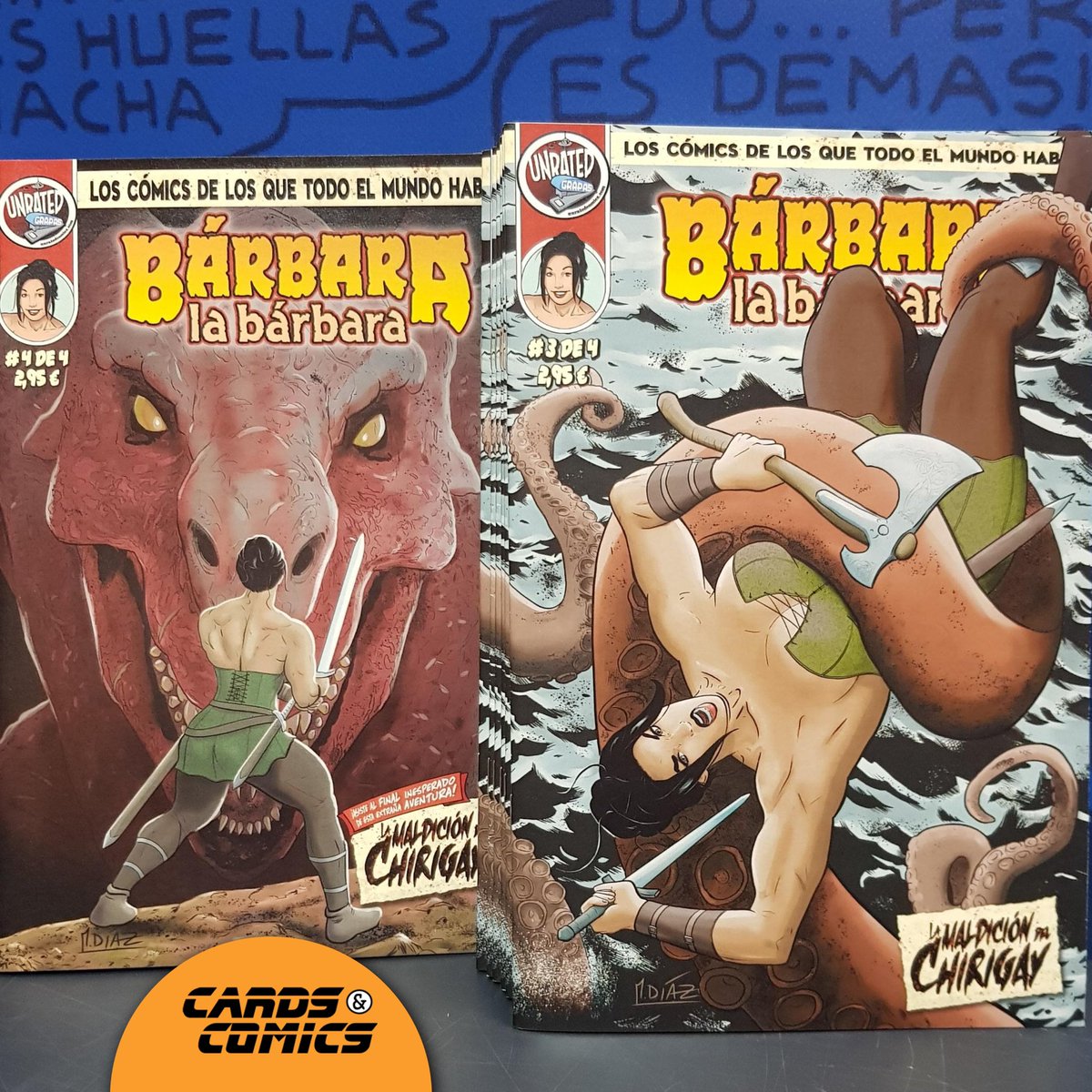 CardsComic's tweet photo. Y más #novedades para hoy! Llegan los nuevos números de la increíblemente divertida Bárbara La Bárbara de los siempre geniales @GuionbyJOS y @md_mdiaz. ¡No os los perdáis! ⚔️⚔️⚔️
#BuenasLecturas #CapaYEspada #BárbaraLaBárbara #Cómics #Aventuras #Tebeos @unratedcomics https://t.co/GBSoTYDhOC