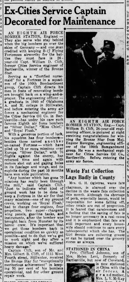 It was real privilege to play Capt. William 'Bill' Clift. Bill was a 418th Engineering Officer &amp; served at Thorpe Abbotts, England as a member of the 100th Bomb Group. Masters of The Air is out on <a href="/AppleTV/">Apple TV</a> this Friday. It was an absolute pleasure to be a part of. #MastersOfTheAir