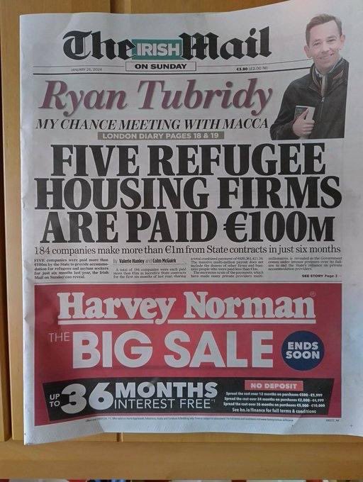 Now for anyone that insists on #RefugeesAreWelcomeHere I would like to show you proof that this is all business, the establishment doesn’t give a dam about these individuals, this is all just business. Can you see now that this is #HumanRightsViolations ? 

Fianna Fáil & Fine