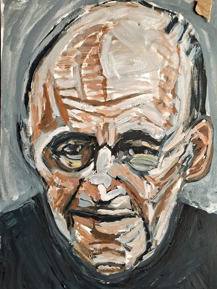 Frank Auerbach - work in progress #underpainting #tonalpainting #gouache #paper #FrankAuerbach #portrait #expressionistpainting