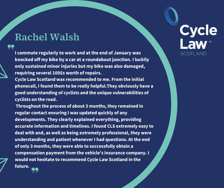 🚴🏻‍♀️ Rachel was knocked off her bike on a #roundabout #junction by a #negligent car driver who wasn't looking out for her. Fortunately, she was not too badly injured but her bike was badly damaged. On this occasion, we were able to get Rachel back on a new bike within 3 months. 🚴🏻‍♀️