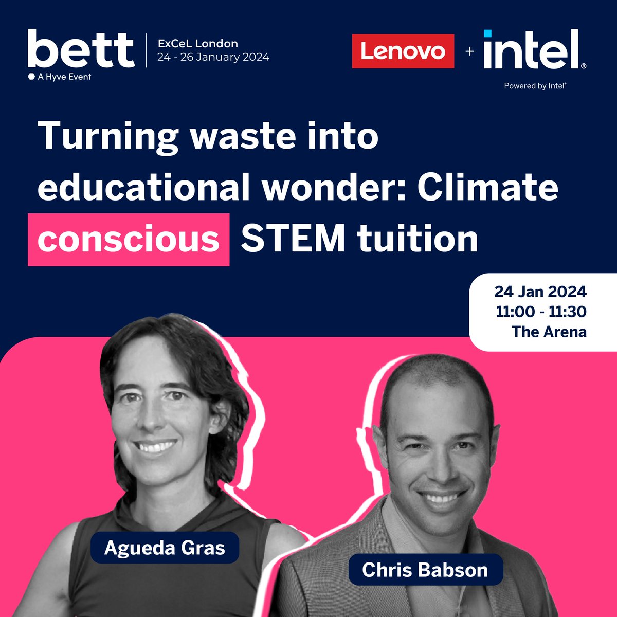Bett_show's tweet photo. Join Lenovo &amp; European Schoolnet at 11 am for an eco-friendly classroom revolution! 💡 

Learn about integrating sustainability in STEM &amp; discover Lenovo's Turning Waste into Educational Wonder project—turning recycled boxes into inspiration! 🔄 https://t.co/dZ3aSKRCog