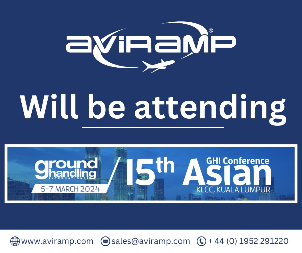 Exciting news! 🎉

Aviramp's first show of this year will be the 15th Asian GHI Conference in Kuala Lumpur! Keep a lookout for updates on which stand you will be able to find us on.

#aviramp #aviation #airlines #airports #gse #groundhandling #prm #passengerramp #GHIconference