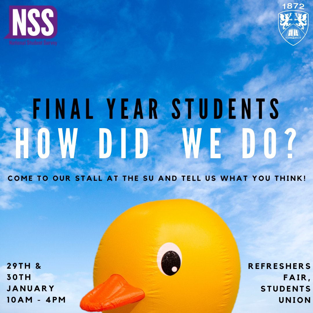 Maths at Aberystwyth (@mathsataber) on Twitter photo π¦ REFRESHERS FAIR - MEET ABERQUACK!
The # NationalStudentSurvey is now open for all final year undergrads.
To celebrate, AberQuack will be giving out freebies and sweet treats at Refreshers Fair on Monday 29th January and Tuesday 30th January.
See you there! π¦ππ€©
#AberNSS π¦ REFRESHERS FAIR - MEET ABERQUACK!
The # NationalStudentSurvey is now open for all final year undergrads.
To celebrate, AberQuack will be giving out freebies and sweet treats at Refreshers Fair on Monday 29th January and Tuesday 30th January.
See you there! π¦ππ€©
#AberNSS