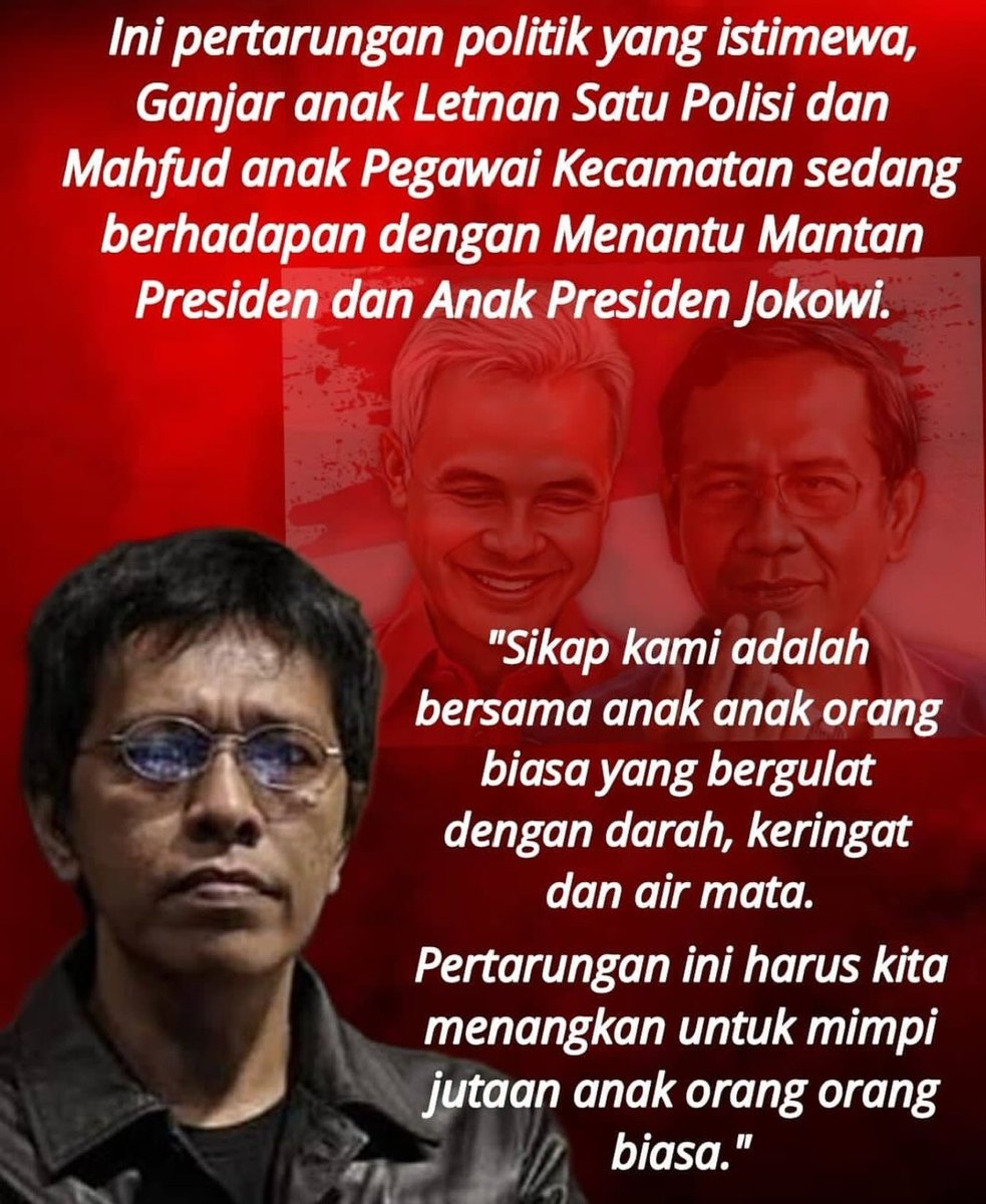 <a href="/EviDrajat/">vee'drajat ⏩⏩ vd ⏪⏪</a> <a href="/ganjarpranowo/">Ganjar Pranowo</a> <a href="/mohmahfudmd/">Mahfud MD</a> Saya bangga memilih Ganjar Mahfud