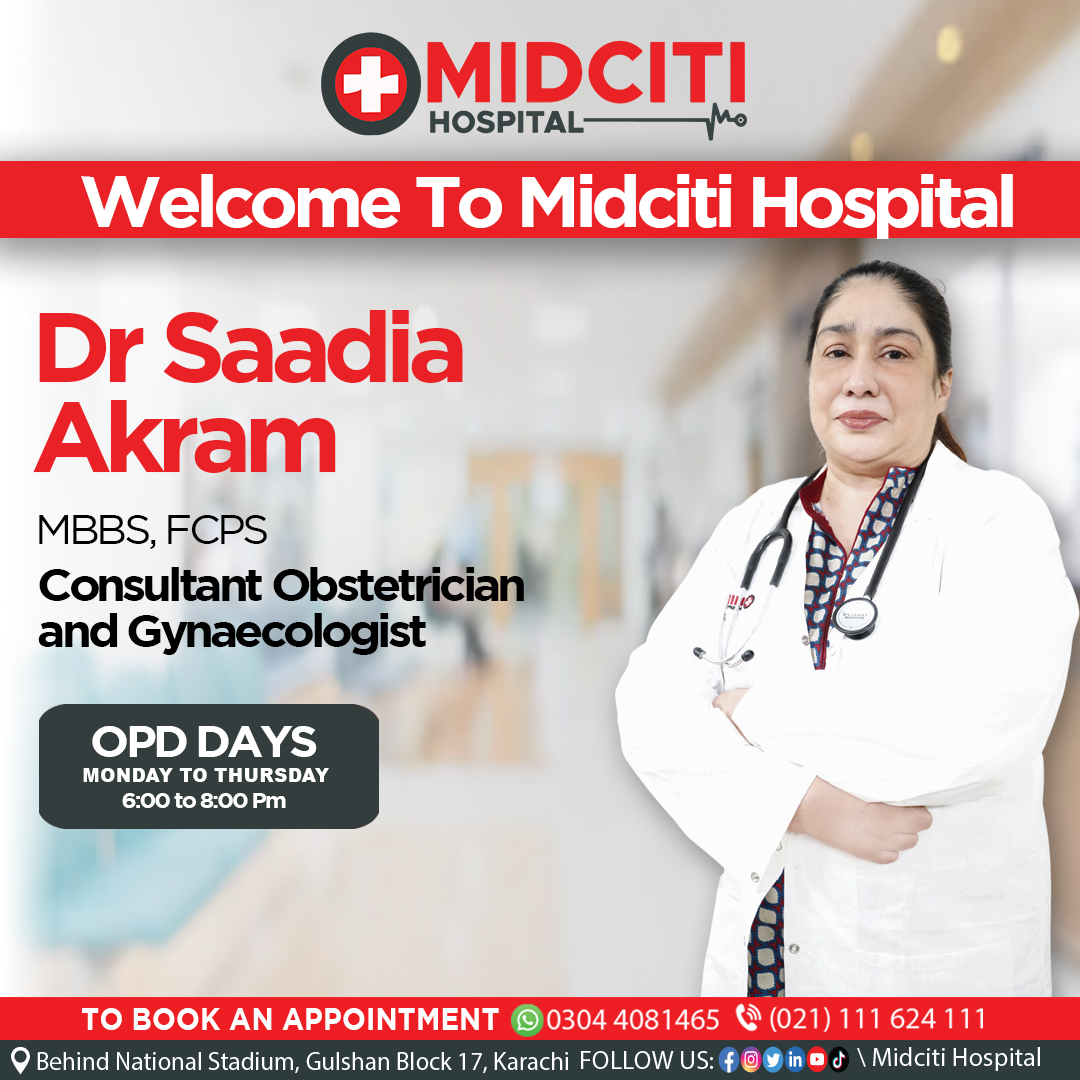 Midcitihosp's tweet photo. Thrilled to welcome Dr. Saadia Akram, a dedicated Obstetrician and Gynaecologist, to the Midciti Hospital team. Your expertise and compassion will undoubtedly enhance our commitment to women's health.

#midcitihospital #obstetrican #gynaecologist #midcitihospitalservices https://t.co/PvM0WQM6nn