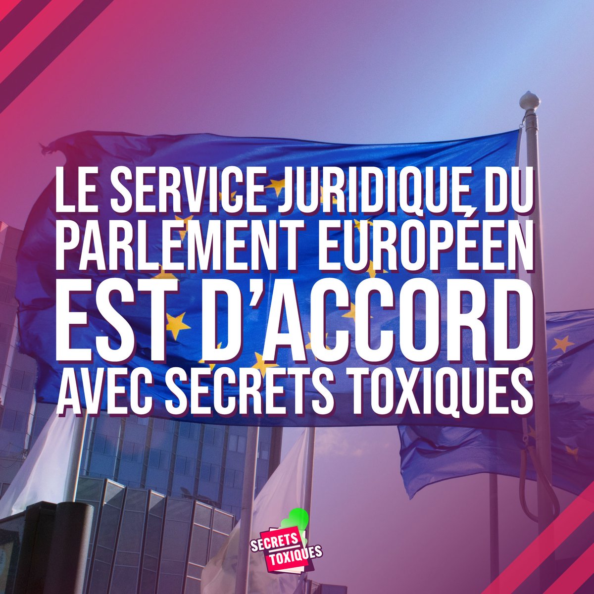 😳 BREAKING NEWS !!!📢
//Le service juridique du Parlement européen est d'accord avec Secrets Toxiques//
🧶Thread 👇
Aujourd'hui, <a href="/politico/">POLITICO</a> publie un document explosif : un avis des conseillers juridiques du Parlement européen qui rejoint nos positions (1/16)