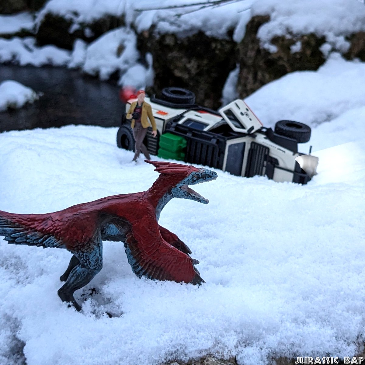 JurassicBap's tweet photo. Wrong turn! @jurassicworld @mattel #JurassicWorldDominion #JurassicWorld #TheParkIsOpen #JurassicPark #IslaNublar #Mattel #MattelJurassicWorld #Dinosaur #Pyroraptor #Jeep #JeepGladiator #Biosyn https://t.co/JaJYntItlp