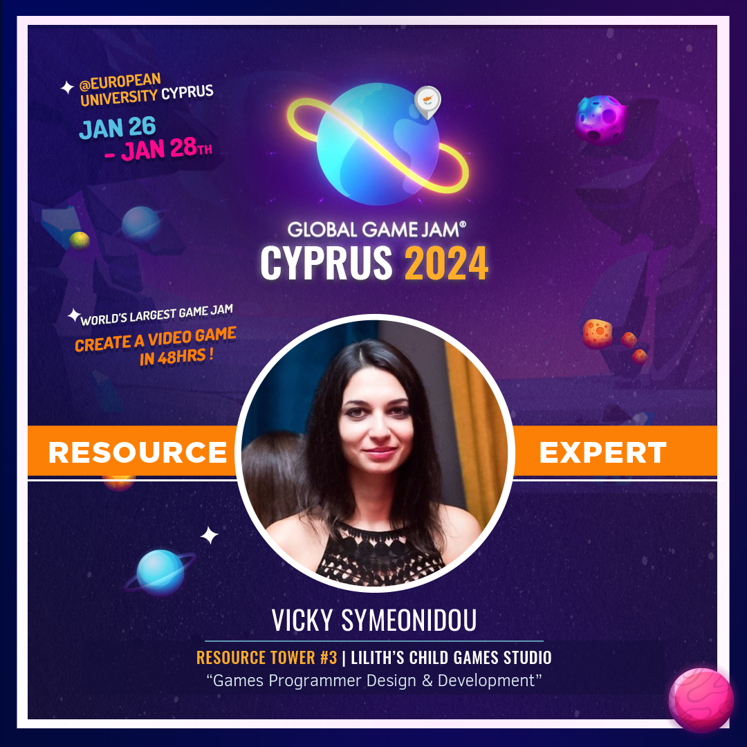 🥳Our #gamedev Vicky Symeonidou will be a Resource Tower Expert at this year's <a href="/globalgamejam/">GlobalGameJam</a> #Cyprus !  🎮

#GGJCyprus2024 #GGJ24 #GlobalGameJam #LevelUpWithGGJ #ResourceExpert #GamingPassion #gamedesign #IndieGameDev #indiegames #indiedev
