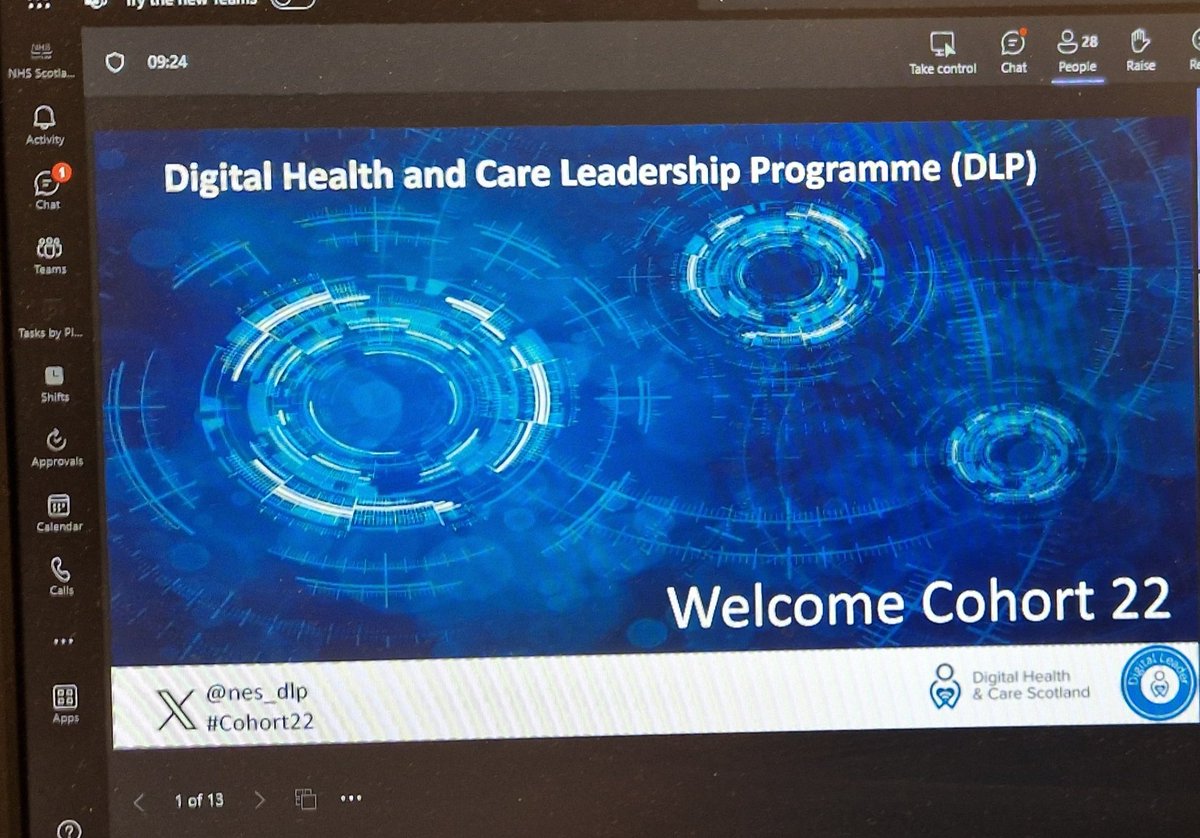 Great to make a start on the #Cohort22 NES Digital Leadership Programme. 

Some interesting projects already mentioned in the initial first breakout room. 

#digitalleadership @NHS_Education
 @nes_dlp @DigiCare4Scot @EmmaScatterty