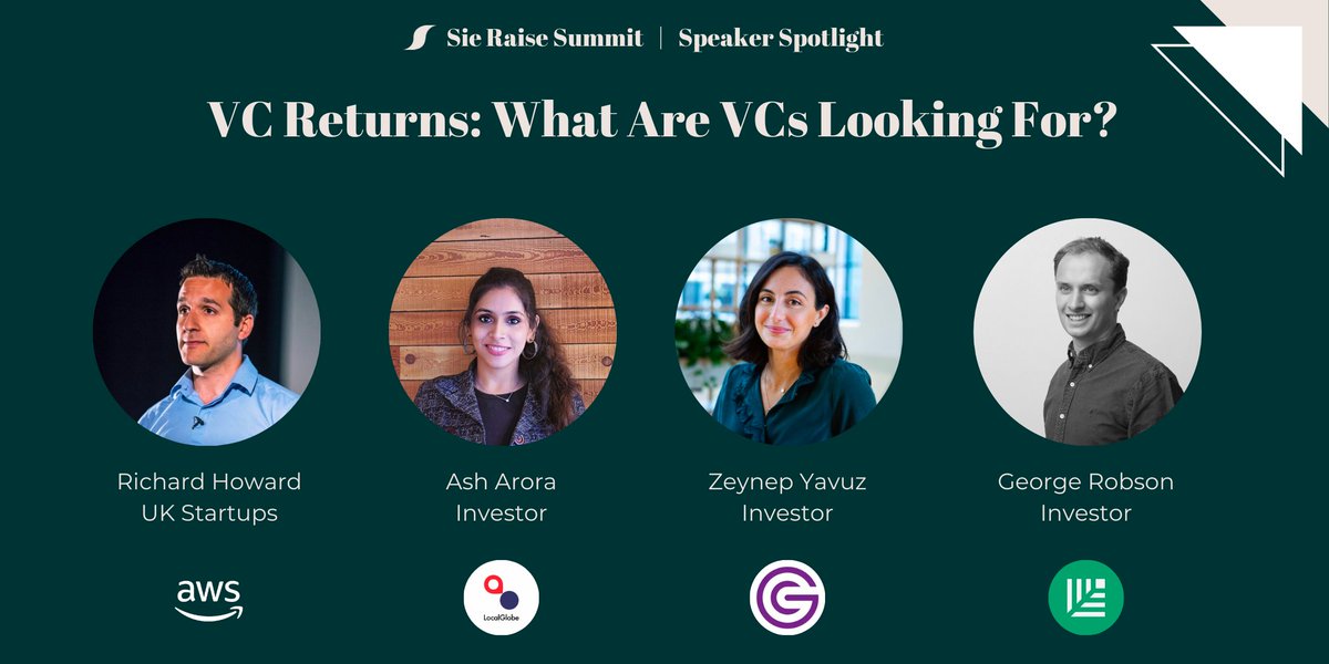Sie Raise Summit: Speaker Spotlight: 'VC Returns: What are VCs Looking For?' featuring George Robson (@Sequoia), Zeynep Yavuz (<a href="/generalcatalyst/">General Catalyst</a>), <a href="/0xashesonchain/">Ash Arora</a> (<a href="/localglobevc/">LocalGlobe</a>) &amp; moderator <a href="/_RHoward/">Richard Howard 🇮🇱</a> (<a href="/awscloud/">Amazon Web Services</a>).  Apply to join us on 19/3: sieraisesummit2024.splashthat.com