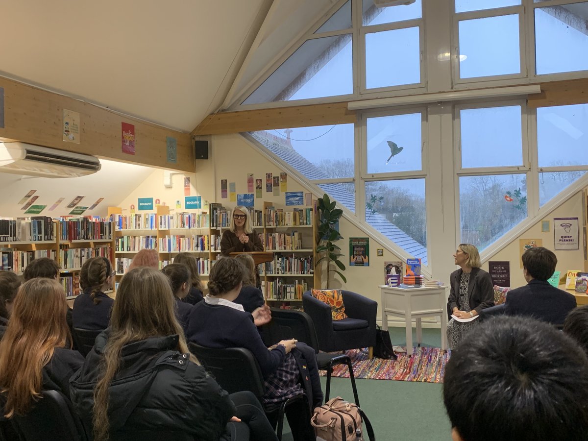 A huge thank you to the brilliant Sarah Crossan and the inimitable Ms Arduino for a superb lunchtime Q&amp;A celebrating creativity, resilience and our students’ prize-winning poems. Well done to all students  &amp; to our peerless host, librarian Ms Evans. <a href="/BedesHead/">Pete Goodyer</a> <a href="/SarahCrossan/">Sarah Crossan</a>