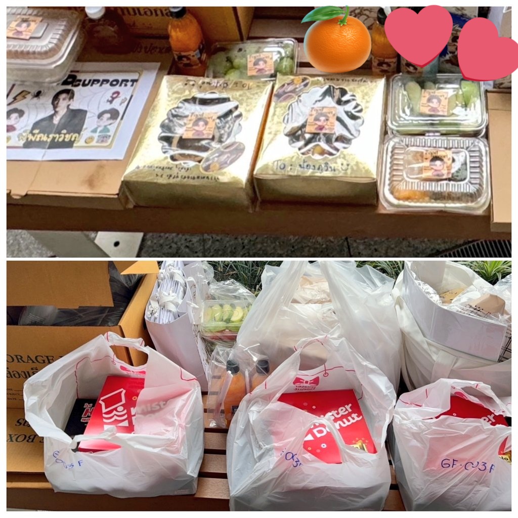 ppnaravit_home's tweet photo. Food Support #WeAreSeries Q18

หิวเมื่อไหร่ก็แวะมา ~ มื้อเย็นมาส่งแล้วจ้า เจ้าภูมิกับเพื่อนๆ หิวอะยังนะ มาพักทานอาหารกันก่อน 😋✌️

🧡 @ppnaravit 
- Combo Set คอหมูย่าง+ไก่ย่าง
- ข้าวไข่เจียว
- ข้าวหลาม
- น้ำส้มคั้น 🍊
- ครัวซอง
- ผลไม้

🤍 @phuwintang
- Set คอหมูย่าง+ไก่ย่าง
- ข้าวกะเพราหมูย่าง+ไข่ดาว
- ข้าวหลาม
- น้ำส้มคั้น 🍊
- ผลไม้

🩵 Aou , Boom , Marcmc , Pawin , Pepper , Tee
- ข้าวไก่ย่าง 🍗

💓 Staff
- โดนัท 🍩

Special Thank 🙏 @phisawtabow 

#ppnaravit