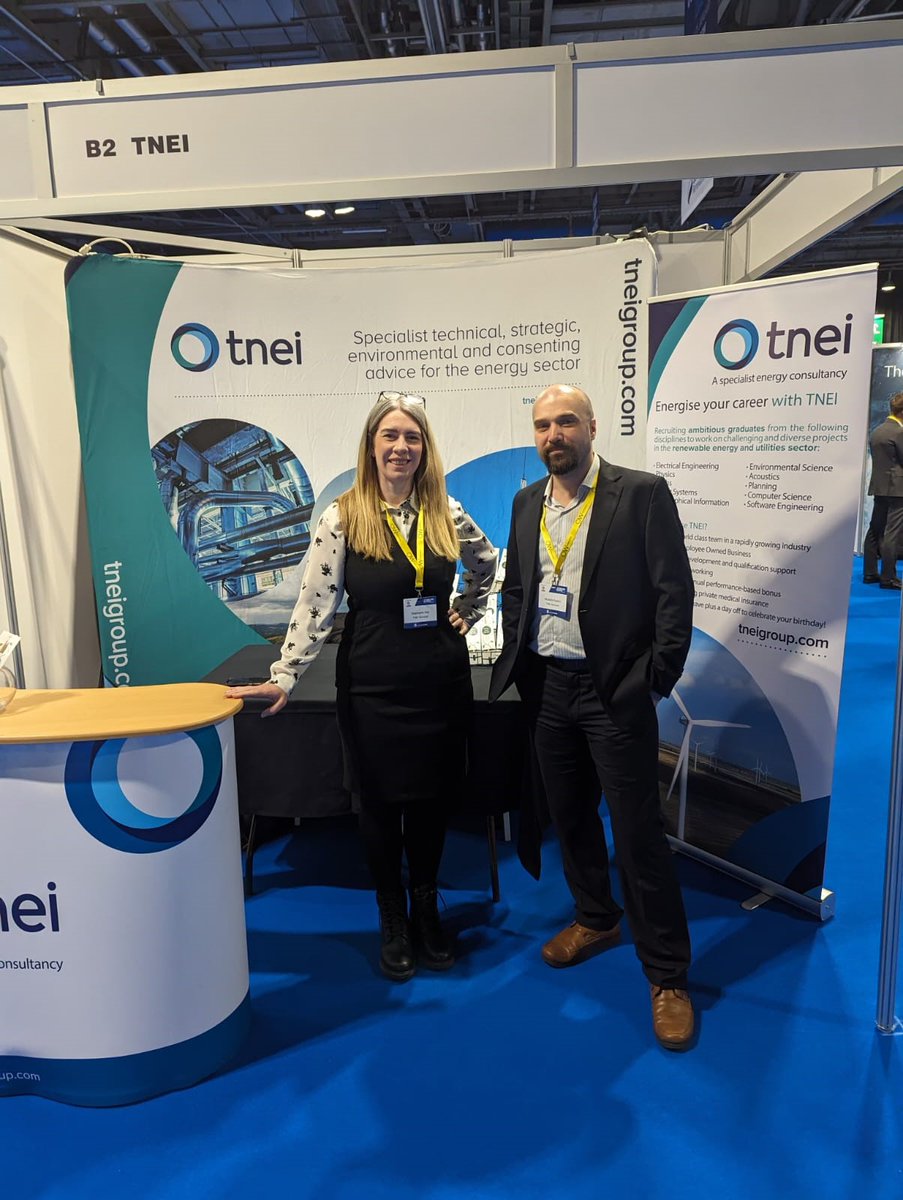 Stephanie &amp; Mustafa are welcoming <a href="/ScotRenew/">Scottish Renewables</a> Offshore Conference visitors to the TNEI stand! The team are looking forward to a 2-day jam packed agenda.

Come and find out how TNEI can help in your offshore project: bit.ly/3UeTl7Q

#SROFFSHORE24 #offshorewind