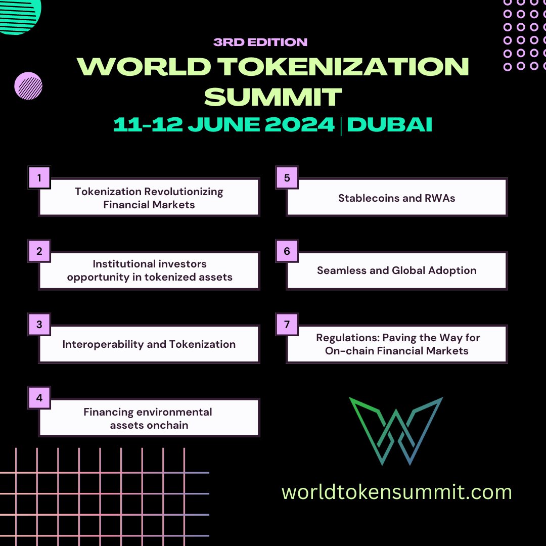 Key Topics at World Token Summit 3.0

#WTS #worldtokensummit #vostad #blockchain #rwatokenization #blockchaindubai #dubai