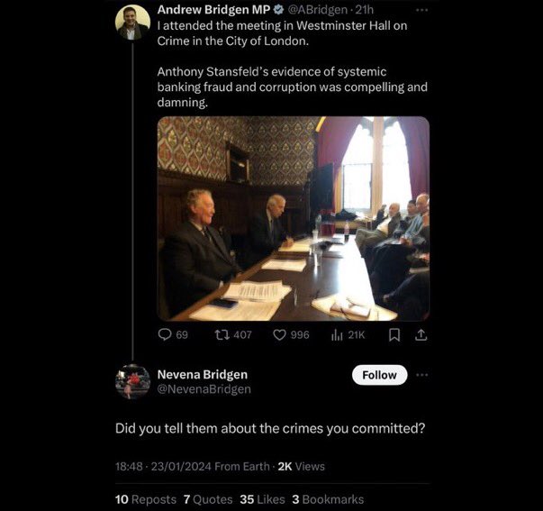 supertanskiii's tweet photo. Andrew Bridgen’s wife isn’t fucking about is she? https://t.co/xj540qSYAL