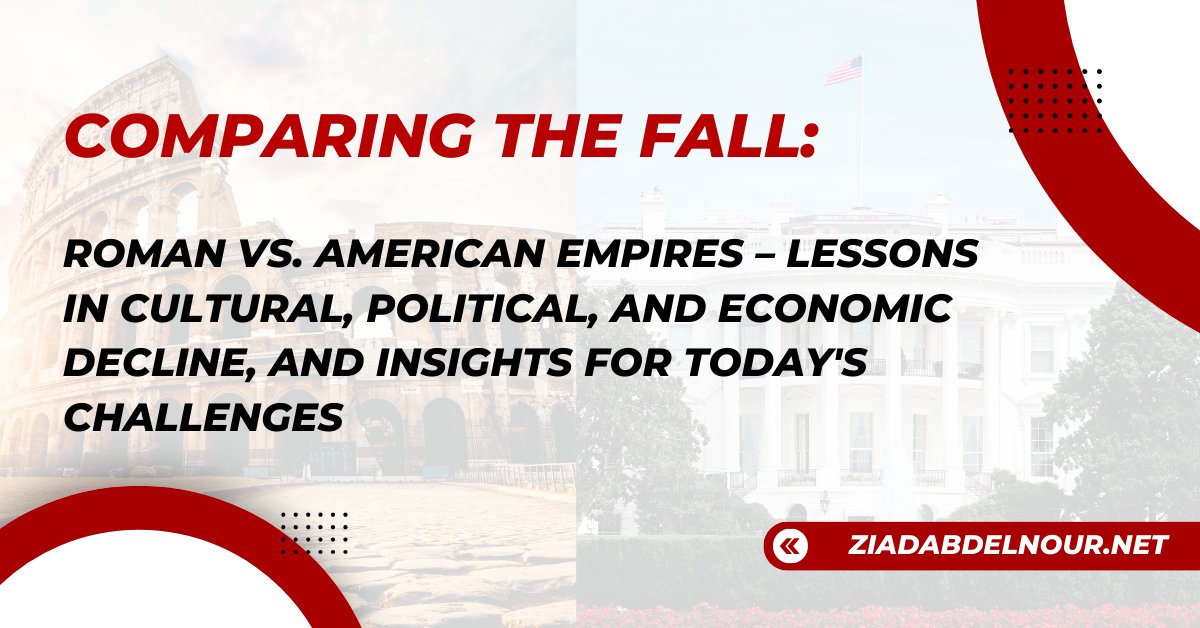 Comparing the Fall: Roman vs. American Empires – Lessons in Cultural, Political, and Economic Decline, and Insights for Today's Challenges.

bit.ly/3S4zmqV

#RomanEmpire #AmericanEmpire #DeclineandFall  #PoliticalChallenges  #ComparativeAnalysis #USForeignPolicy