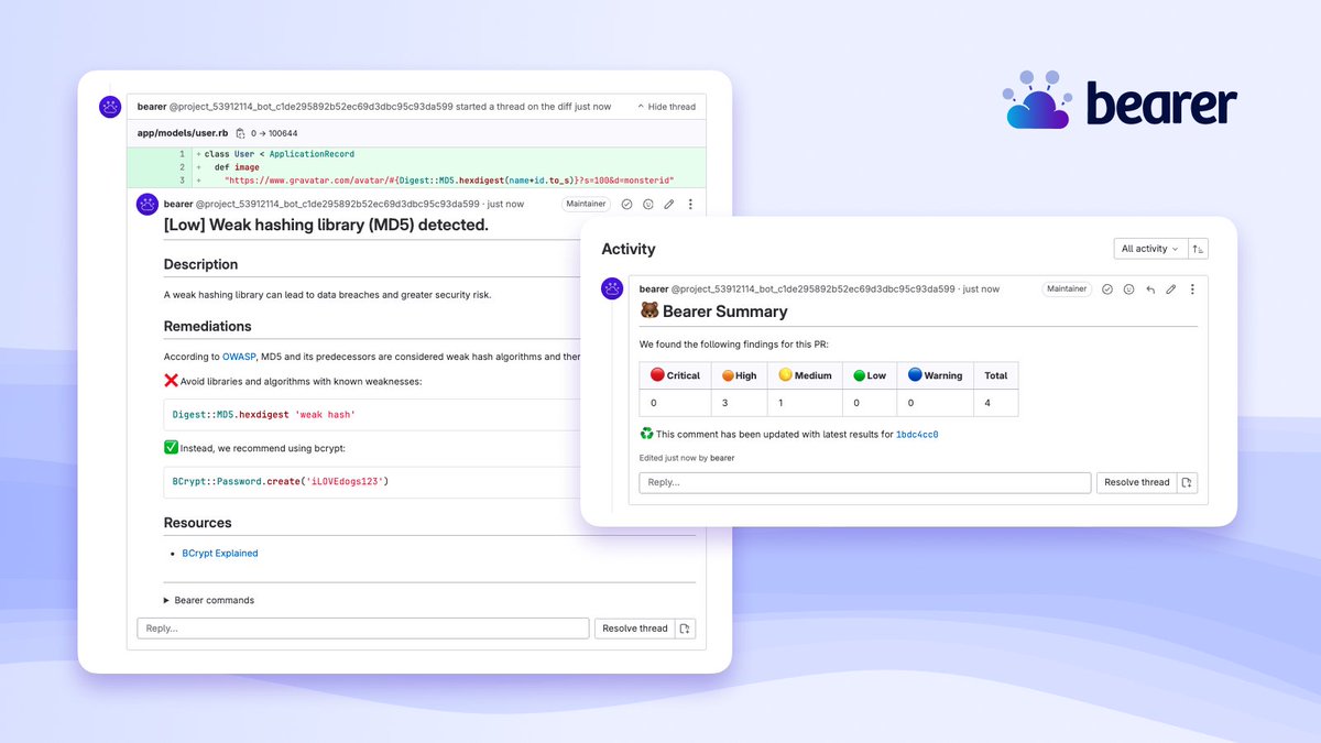 🦊 Thrilled to launch our advanced <a href="/gitlab/">🦊 GitLab</a> integration!  Curious how it revolutionizes the #GitLab experience for devs and security teams? 
Discover more in our complete blog article: bearer.com/blog/introduci…

#DevSecOps #AppSec #Bearer