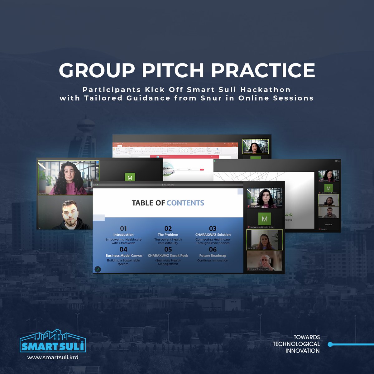 زۆر سوپاس بۆ سنوور حەمید بۆ ڕێنوێنیکردن و ڕاهێنان پێکردنی گرووپەکان.

Many thanks to Ms. Snur Hamid for her guidance and instructions the group pitch practice.
_______________
smartsuli.krd
#SmartSuliHackathon #HealthcareInnovation #TransformYourCity #SmartSuli