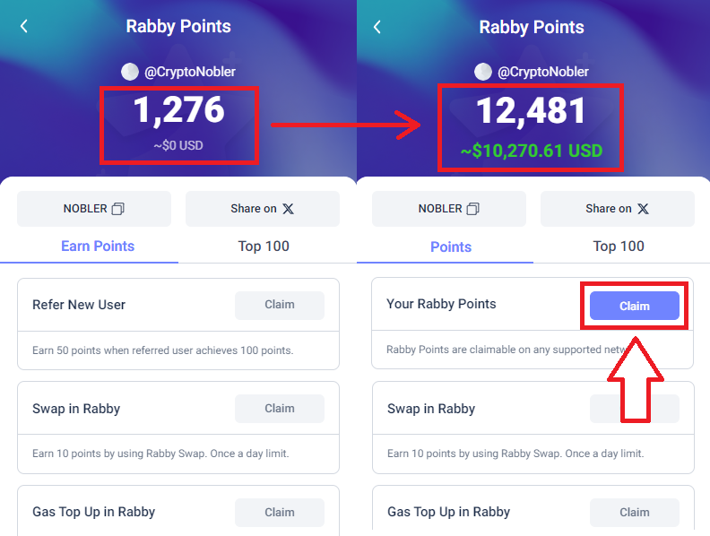 CryptoNobler's tweet photo. $RABBY just announced Rabby Points and confirmed airdrop 🪂

Potential Profit:  $2,000-$8,000
Time: 3-7 minutes

Discover the best farming strategy while there's still time👇🧵
