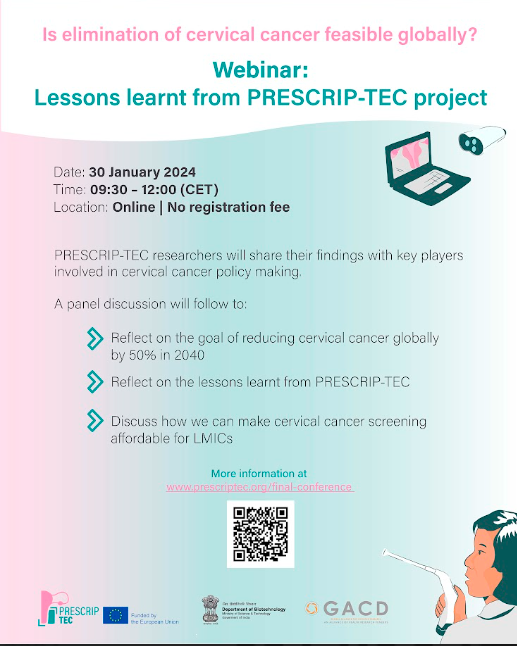 gacd_media's tweet photo. 🌐Join our webinar with @PrescripTec to stay updated on the latest efforts in reducing 50% of #CervicalCancer cases by 2040.

Gain insights from the PRESCRIP-TEC project, exploring affordable screening solutions for LMICs.

📅 30 Jan. 2024

Register now: https://t.co/koaHI9GkHm https://t.co/unUquvMzrV