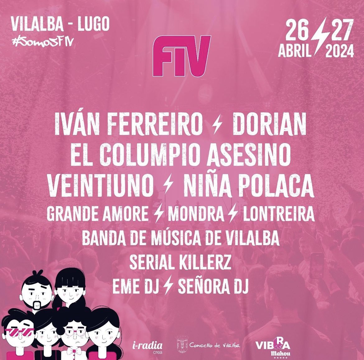 gal_concierto's tweet photo. Los días 27 y 27 de abril @fivdevilalba con @ivanferreiro @Dorian_Oficial @columpioasesino @veintiuno_music @NinaPolaca @Grande_Amore_OG #mondra @lontreira #serialkillerz @emeDJ #senoradj @BandadeVilalba info:https://t.co/PLZcCalQ5v https://t.co/U9HwxRj7vp