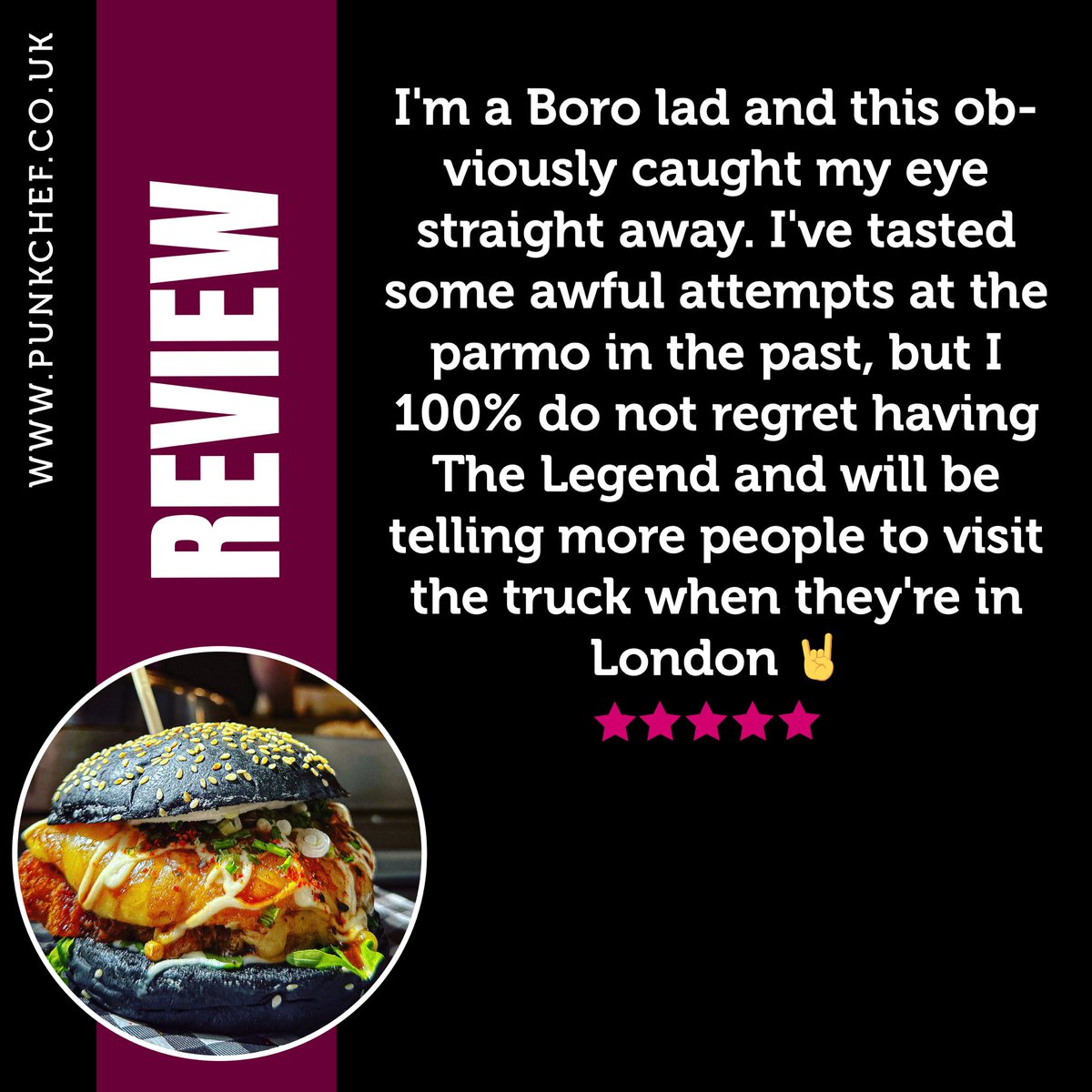 punkchefuk's tweet photo. ⭐️⭐️⭐️⭐️⭐️ Review! ⭐️⭐️⭐️⭐️⭐️

From a Boro lad visiting @spitalfieldse1 “I’m a Boro lad and this obvioursly caught my eye straight away. I’ve tasted some awful attempts at the parmo in the past, but I 100% do not regret having the Legend and will be telling more people to visit the truck when they’re in London” 🤘🏻

Thank you for this review, see you next time #parmo #legend #teesside #northeast #punktrucks #signlanguage #deafteam
