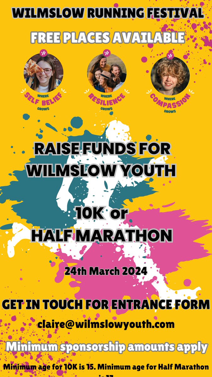 neilwheatley's tweet photo. I'm delighted to be representing Wilmslow Youth in the Wilmslow Running Festival 10K on 24th March!

There are more places available if you'd like to raise funds for this great local charity providing services for young people.

#wilmslow #Cheshire https://t.co/FGvuGxbjNf
