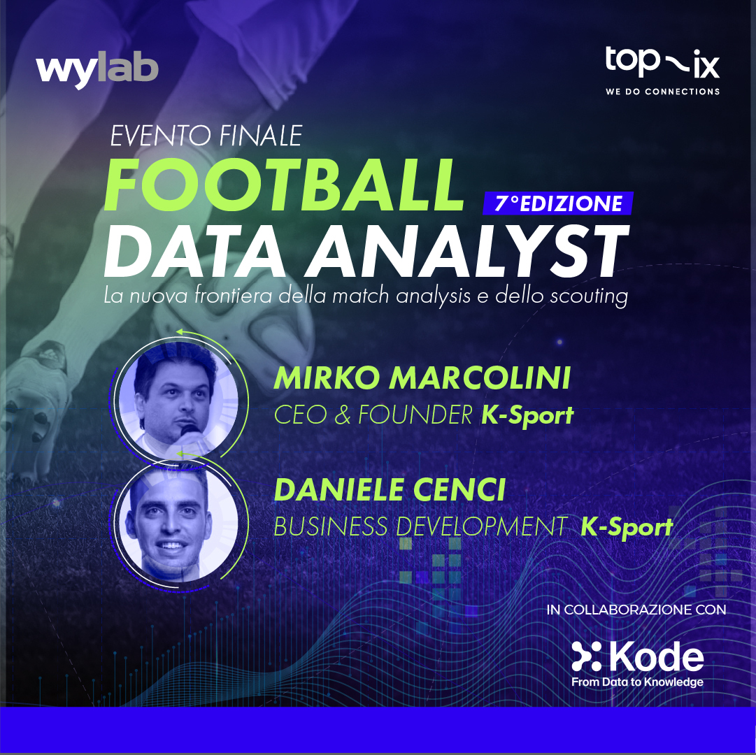 KSportWorld's tweet photo. Intelligenza artificiale e big data: la nuova frontiera della match analysis e dello scouting. Mirko Marcolini e Daniele Cenci intervengono all'evento finale del corso di formazione per Football Data Analyst, in collaborazione con Wylab.

#ai #dataanalysis #ksport #footballdata https://t.co/nn5v5fxXIB