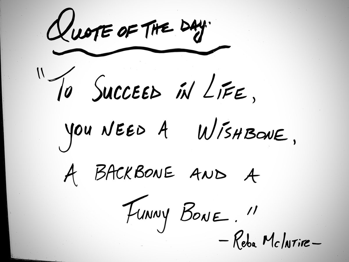 #Quote of the day 
at LakeView Chiropractic:

“ To succeed in life you need a wishbone, a backbone, and a funny bone.”

#RebaMcintire 

#Health 
#Hope
#Chiropractic