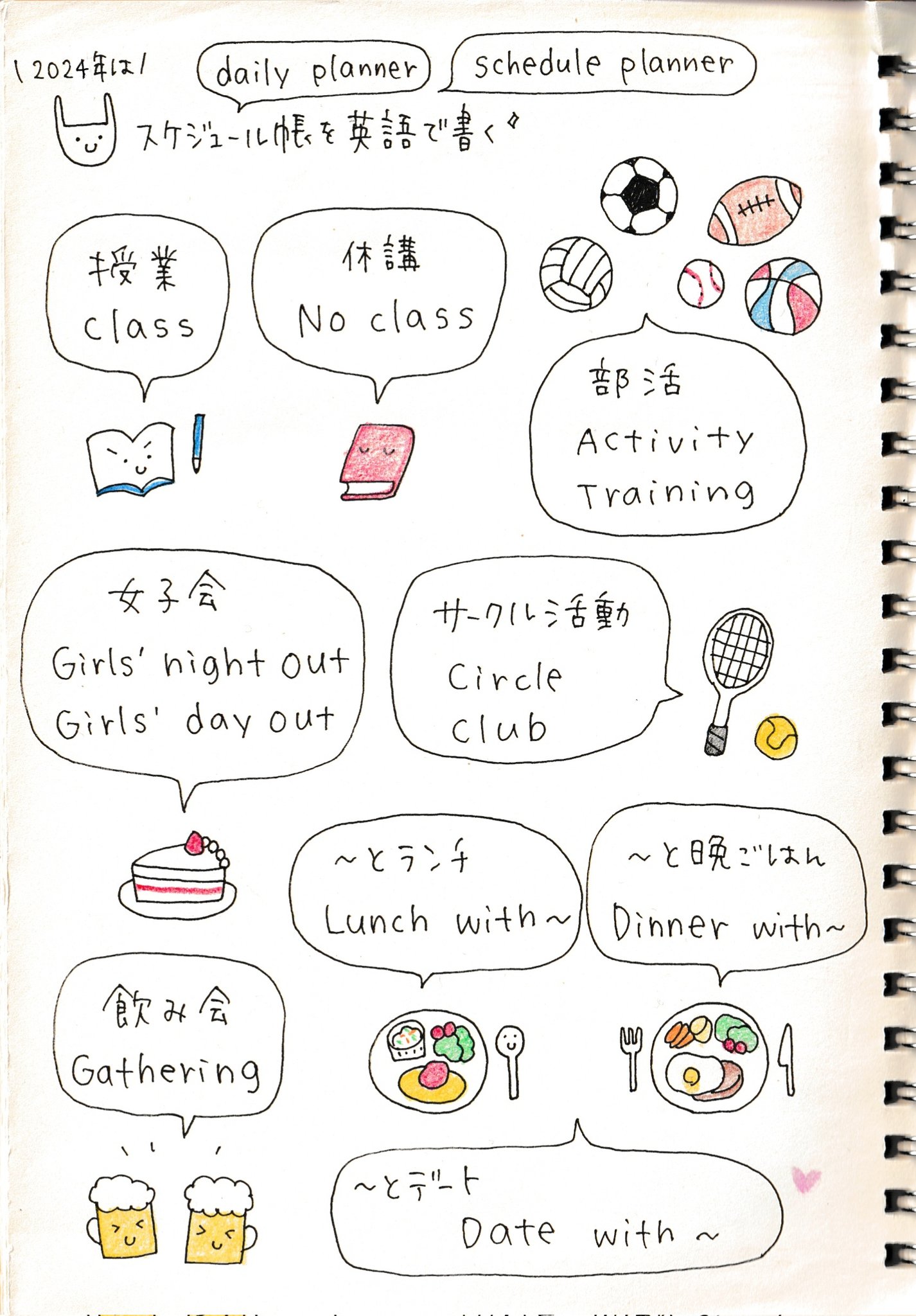 スケジュール 英語