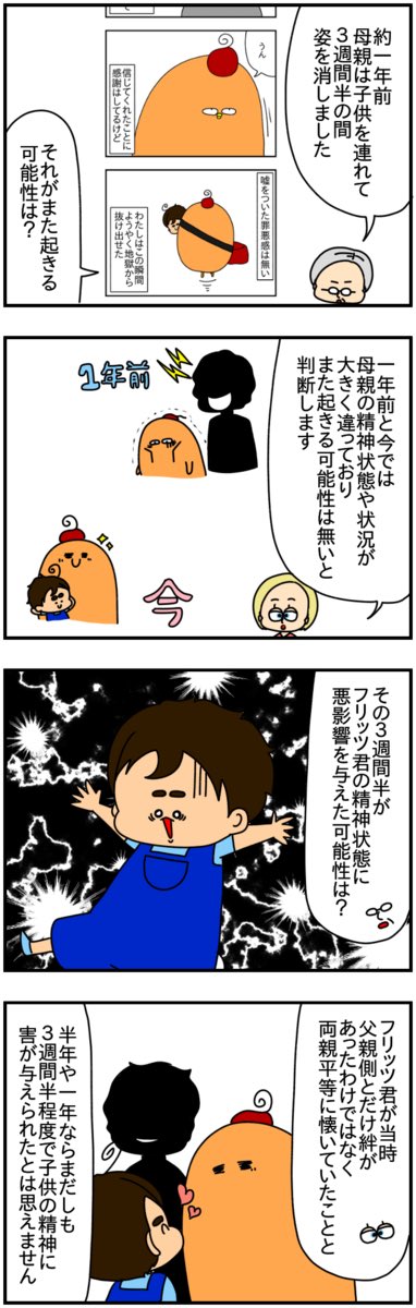 #共同親権 の割合を決める本裁判!  仮裁判ではひどい対応をされたけど、大事な本裁判では……💪🏽 (6/10)  #漫画が読めるハッシュタグ