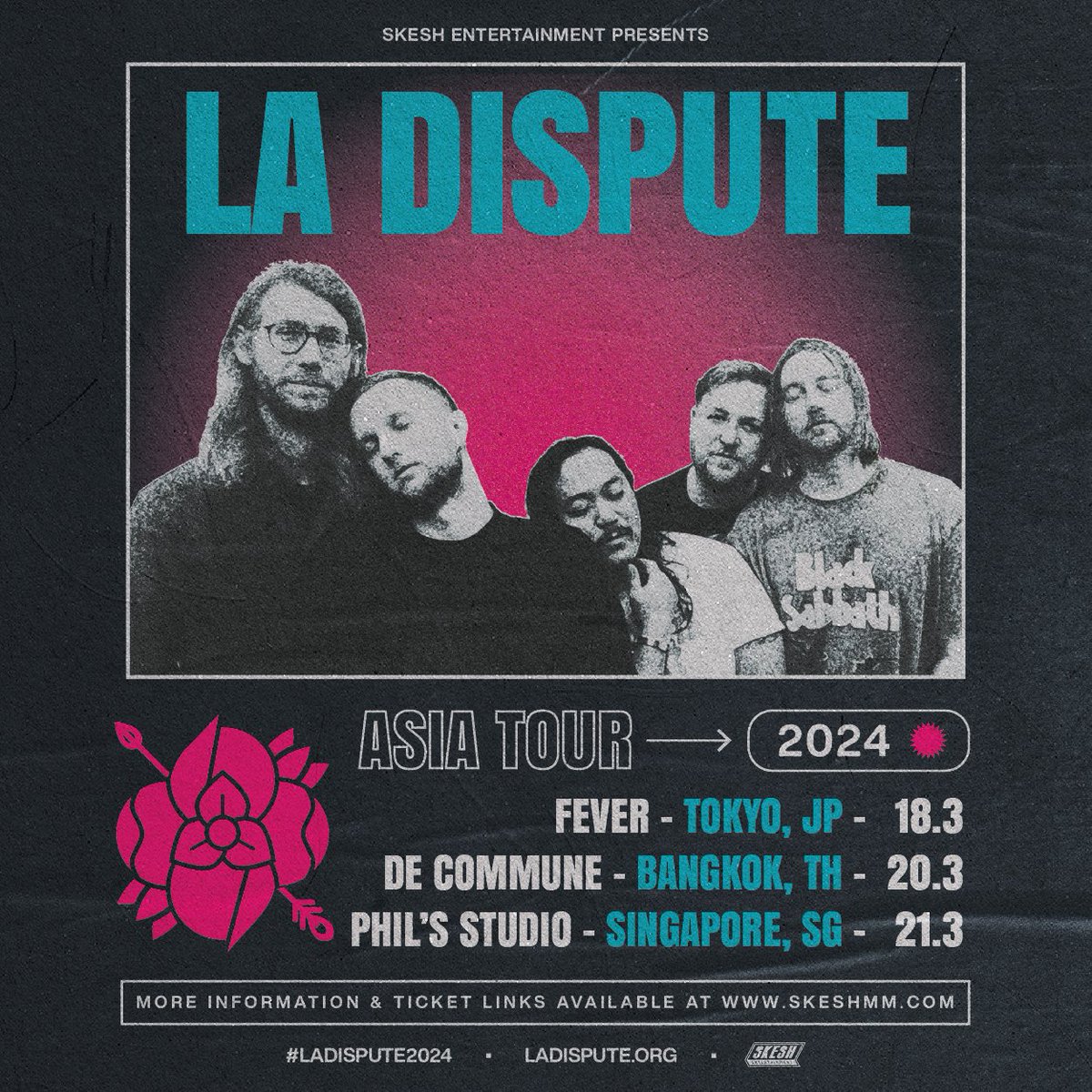 We heard you! Excited to announce that @ladisputeband will be touring Asia in March! Tickets on sale Feb 3rd, head to our website for more info skeshmm.com #LaDispute #SkeshEntertainment