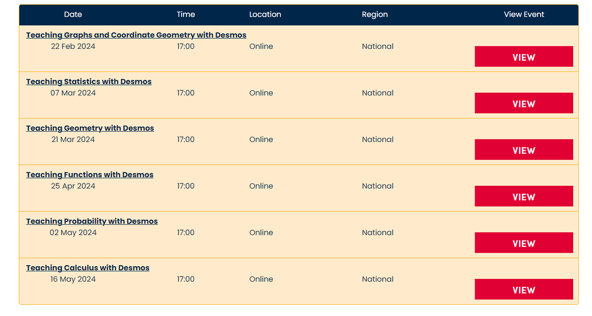 New <a href="/Advanced_Maths/">AMSP - Advanced Mathematics Support Programme</a> PD courses on Teaching with <a href="/Desmos/">Desmos</a> 

In these 6 standalone online sessions we'll take a topic from GCSE or A level Maths and look at how to deliver this with Desmos in more detail

Bookings open now: amsp.org.uk/events/teachin…