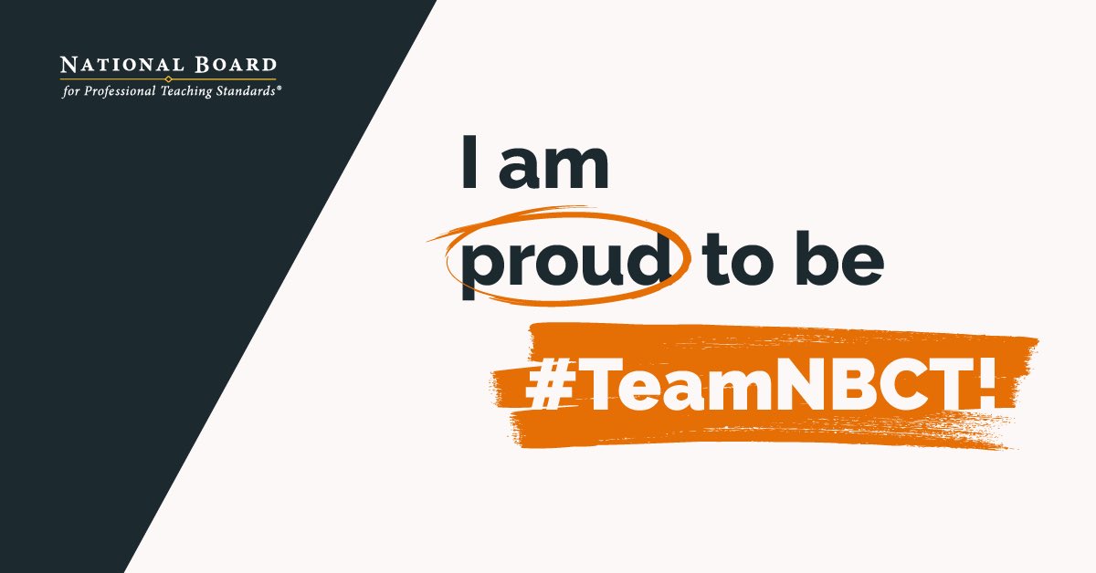 I am so excited to celebrate this year's #TeamNBCT week! Being a National Board Certified teacher has been transformative for my teaching practice. I am #NBCTstrong! @NBPTS