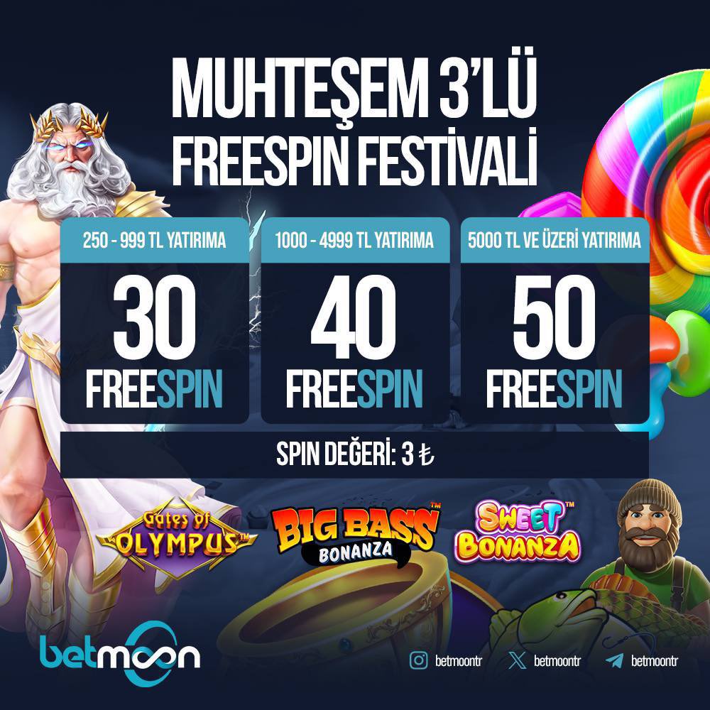 🤩 Muhteşem Üçlü Saatleri Başlıyor!

🔔 Bugüne Özel Saat 17:00-19:00 Arasında Yapılan Yatırımlarınıza Ek Pragmatic Play’in Seçili Oyunlarında 50 FREESPIN’e Kadar Kazanma Fırsatını Kaçırma!

🔥 Detaylar Bonuslar Sayfamızda.

Güncel Giriş 👉 bio.link/guncel